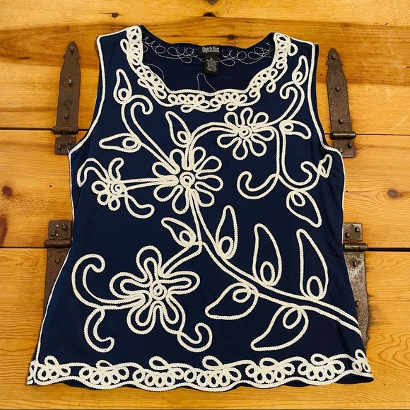 Objects D’art Dressy Top SZ L 🌸🌸 - Picture 1 of 6